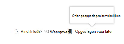 klik om het deelvenster met onlangs opgeslagen items weer te geven