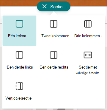 Sectie-indeling