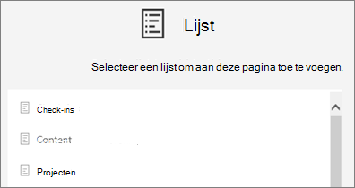 Een lijst selecteren