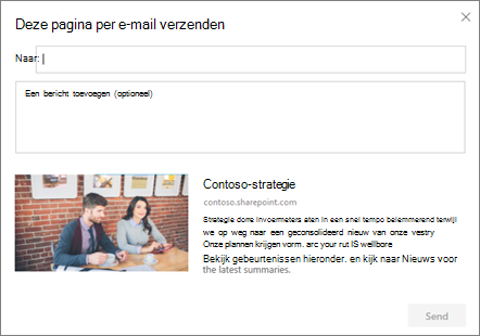 Dialoogvenster Verzenden per e-mail