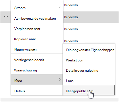 Klik op Publicatie ongedaan maken