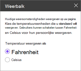 Weer toolpane