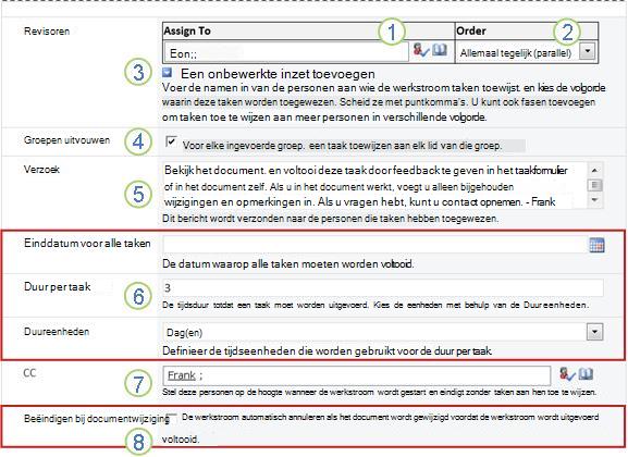 Tweede pagina van het koppelingsformulier met genummerde secties