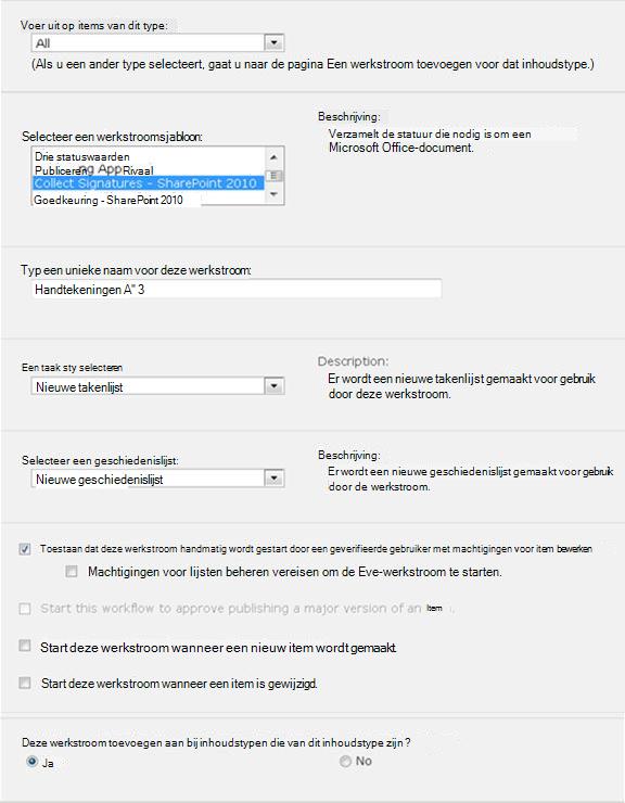 Eerste pagina van het koppelingsformulier