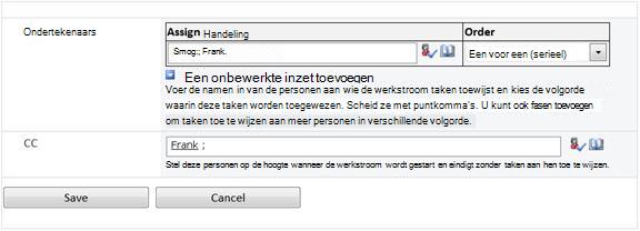 Tweede pagina van het koppelingsformulier