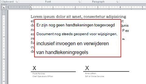 Document zonder eerste handtekening en kan dus nog worden gewijzigd