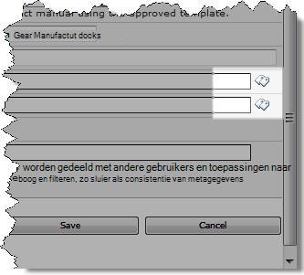 Labelpictogrammen in het dialoogvenster Eigenschappen bewerken