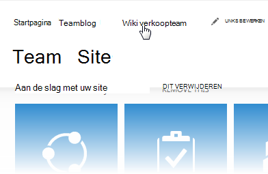 Bovenste navigatie van een site