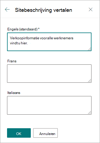 Sitebeschrijving vertalen