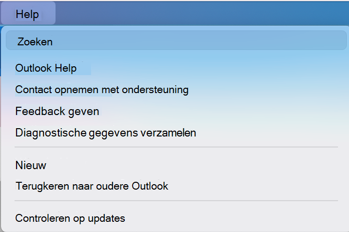schakelknop nieuwe Outlook-opties