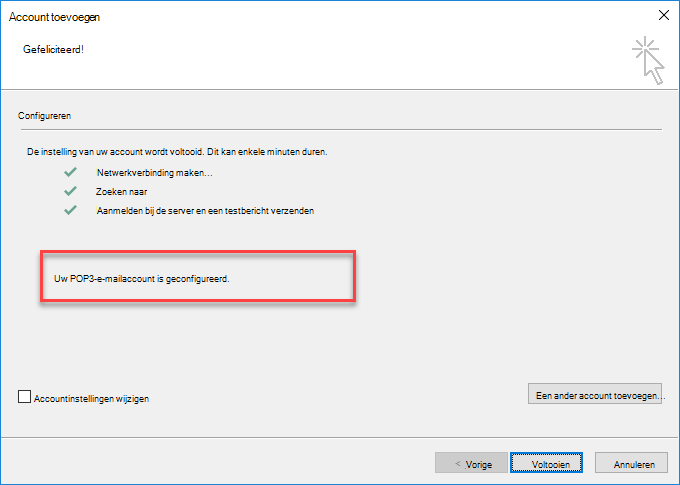 Een account toevoegen als POP in Outlook