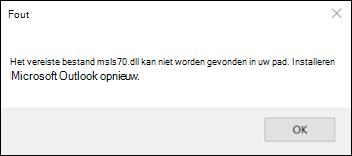 Klassieke opstartfout in Outlook