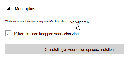 Schermafbeelding van menu Meer opties