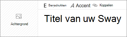 Schermafbeelding van het invoervak Geef uw sway een naam.