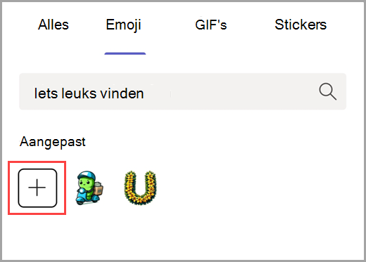Selecteer het plusteken om een aangepaste emoji toe te voegen.