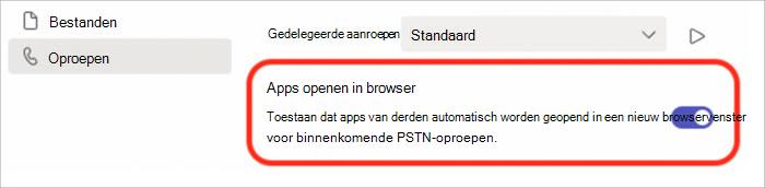 Schermopname van instellingen voor het in- of uitschakelen van oproepen in pop-upvensters van de browser.