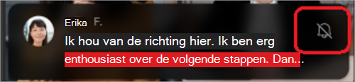 Afbeelding van een mobiel scherm met onderaan een uitgeluisd chatvoorbeeld.