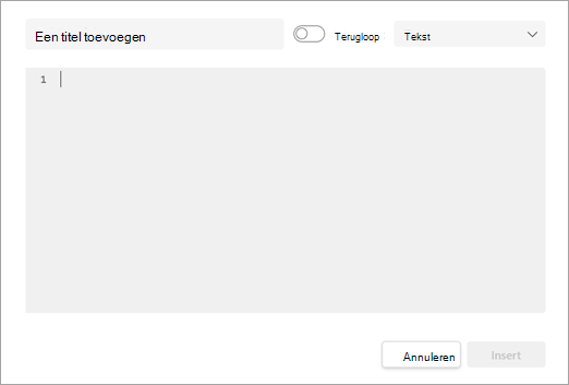 Schermopname van het uitgevouwen codefragmentvak