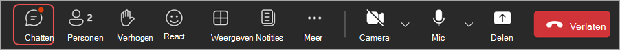 Pictogram is tweede van links in besturingselementen voor vergaderingen
