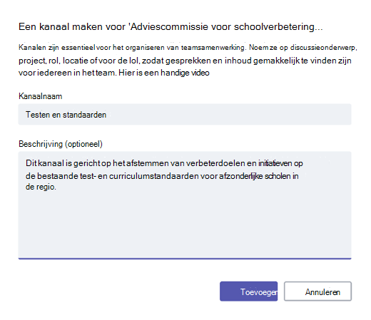 Een kanaal maken
