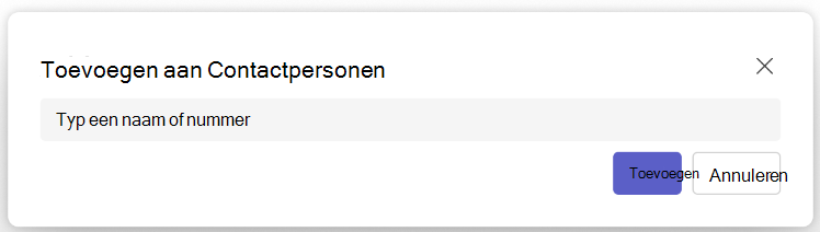 Schermafbeelding van de knop Toevoegen aan contactpersonen in de Teams People App