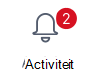 Knop Activiteit met twee meldingen