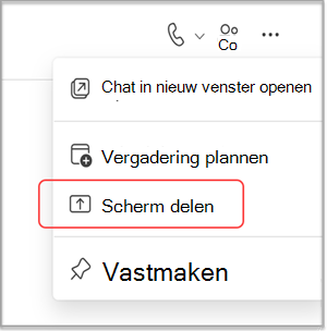 Uw scherm delen in een MS Teams-chat