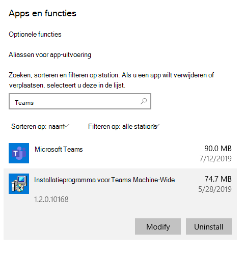 Verwijderen van Teams uit Windows: een stap van het proces