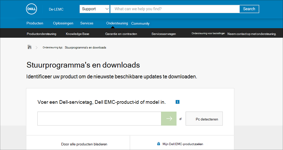 OEM-voorbeeld van Dell-stuurprogramma's en downloads
