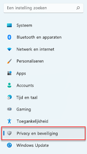 Waar u privacyinstellingen in Windows 11 kunt vinden.