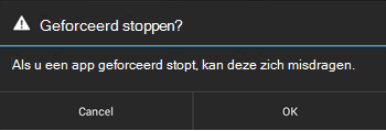 Geforceerd stoppen bevestigen