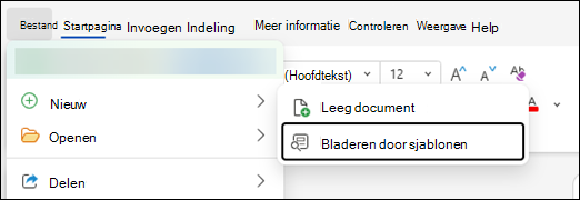 Zoeken naar sjablonen in Word voor het web