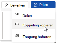 Een koppeling naar uw document kopiëren in Word voor het web