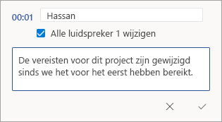Label een transcriptienaam opnieuw of bewerk de sectie.