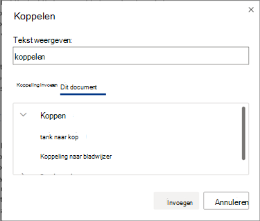 Selectiepaneel koppelen