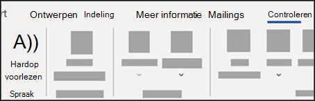 Selecteer Voorlezen op het tabblad Controleren.