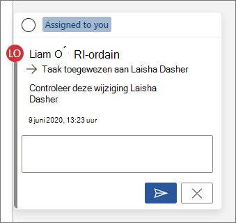 Een taak die is toegewezen aan een andere gebruiker