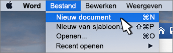 Nieuwe documentoptie