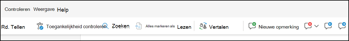 Opmerkingen in Word lint