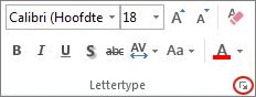 startpictogram voor lettertypedialoogvenster