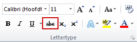 Strikethrough on the Home tab