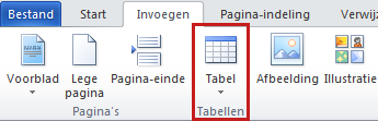 Opdracht Tabel op het tabblad Invoegen