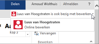 Auteurs in Word Online