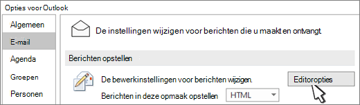 Knop Editoropties