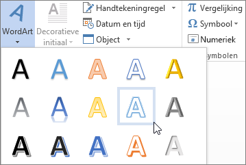 Een WordArt-optie kiezen