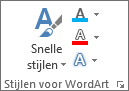 Groep WordArt-stijlen met alleen pictogrammen