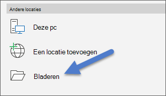 De optie Bladeren in het menu Bestand openen.
