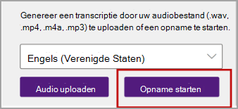Opname starten