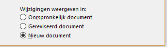 Wijzigingen in nieuw document weergeven