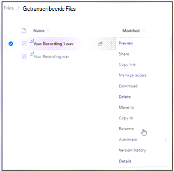 Getranscribeerde bestanden